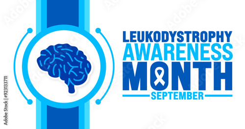 Leukodystrophy Awareness Month is observed every year in September. Holiday concept. Template for background, banner, card, poster, placard, design template with unique shapes with standard color.