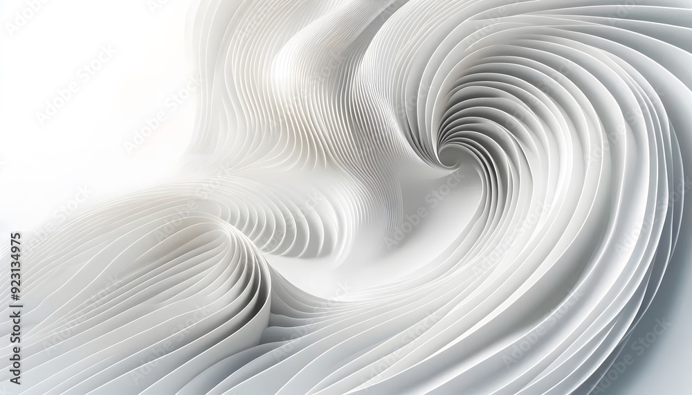 Obraz premium Abstract waves of white and gray hues flowing smoothly in a gradient with soft light