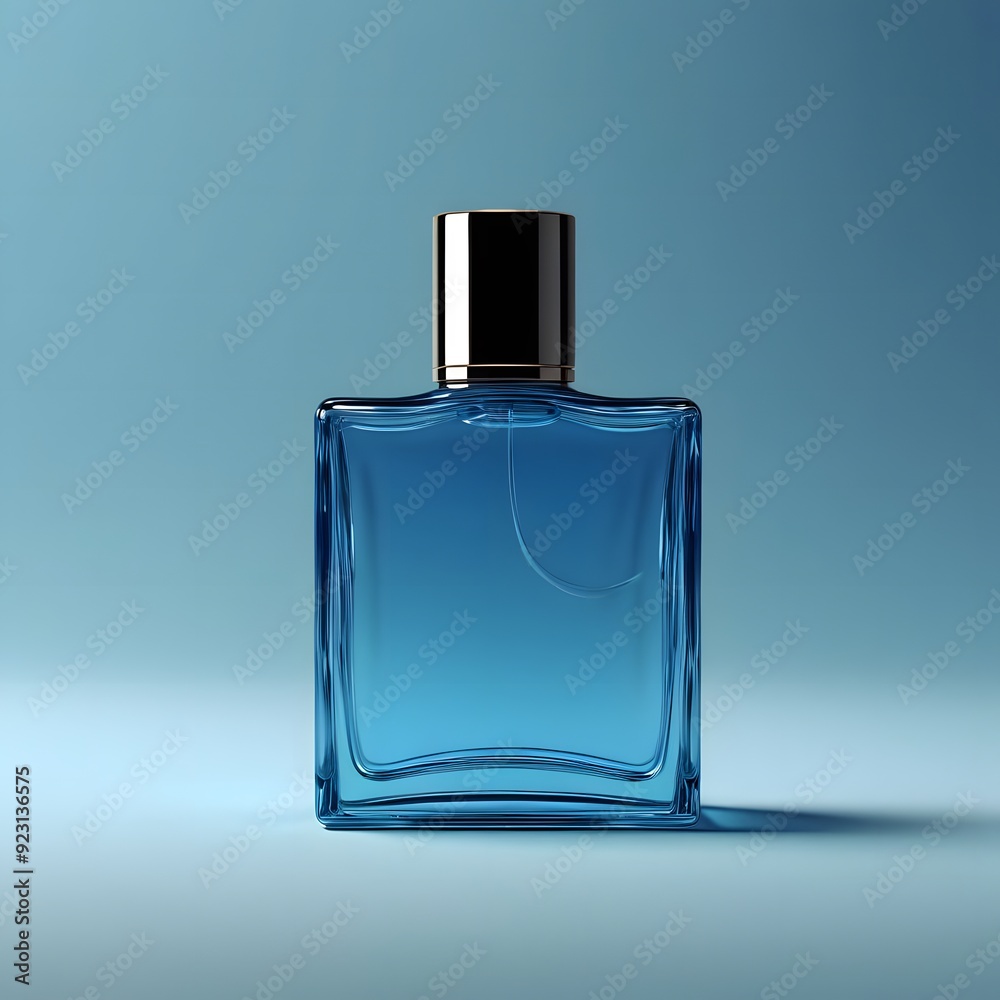 perfume bottle isolated on blue background perfume bottle isolated on blue background