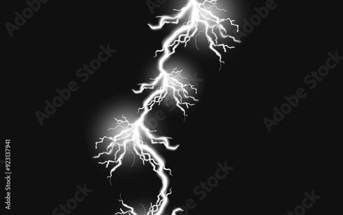 Illustration of a scary lightning flash.