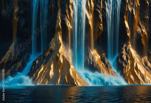 waterfall at night