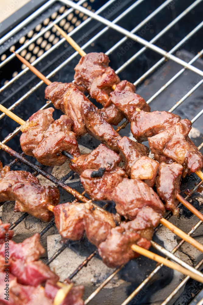 Delicious charcoal grilled lamb kebabs Delicious charcoal grilled lamb kebabs