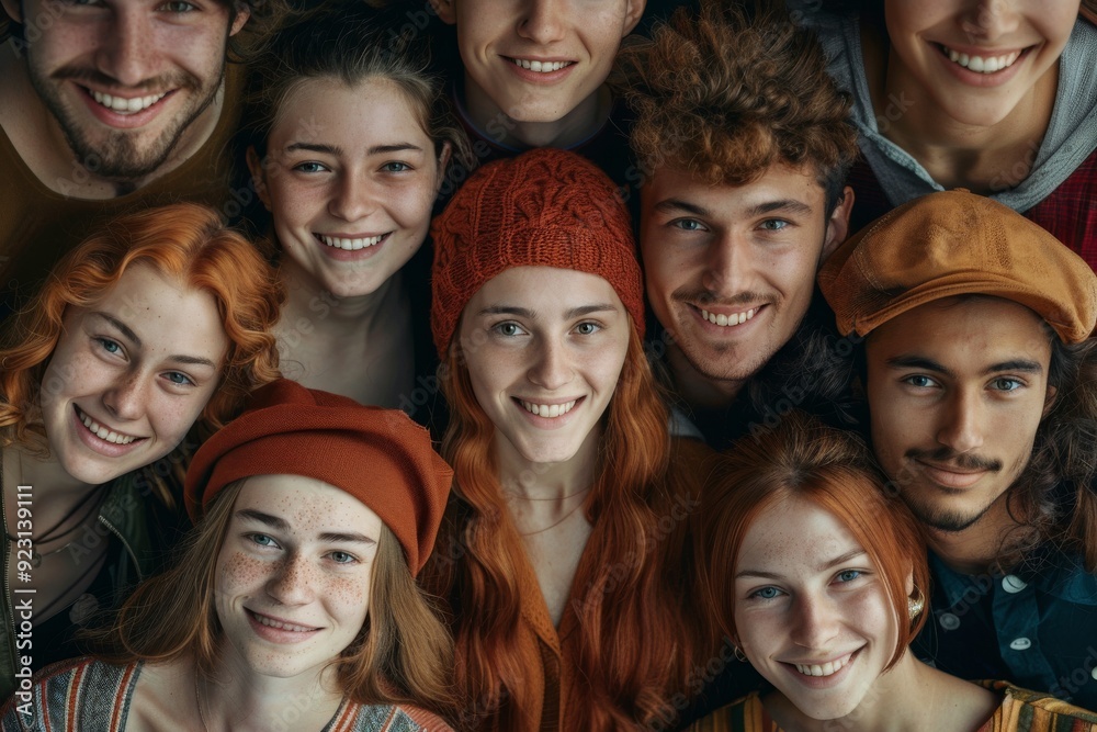 A poster featuring a diverse group of smiling supermodel Caucasian women with various faces and swimwear styles.
