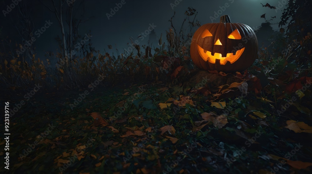 Naklejka premium The vibrant and spooky atmosphere of a Halloween party with elaborate costumes, creepy decorations, and festive treats