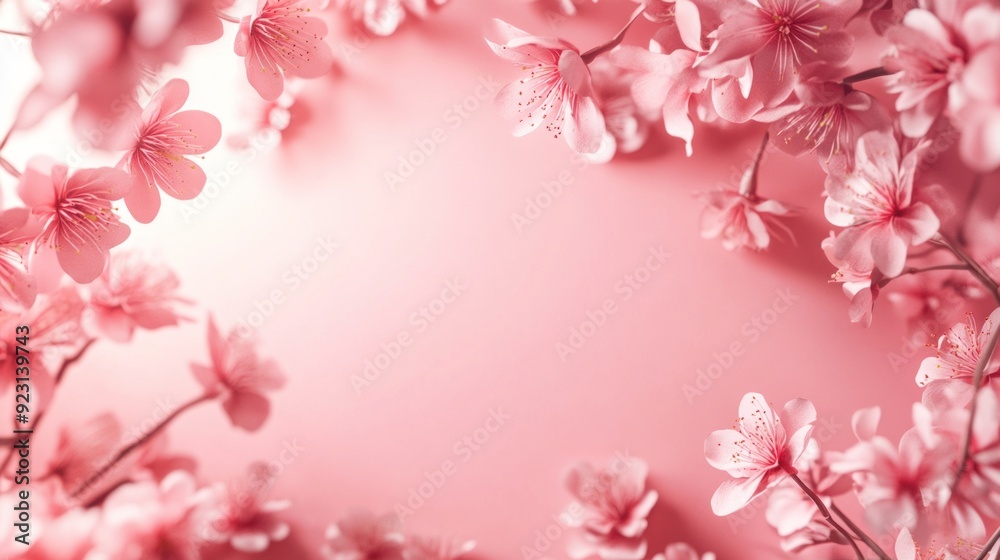 Pink Sakura Flowers on a Delicate Background Pink Sakura Flowers on a Delicate Background