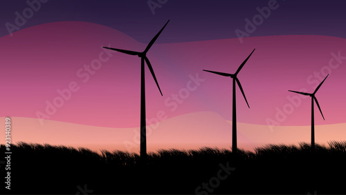Wind developers in Germany, flat color illustration 