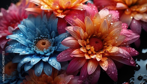 A close-up of a brightly colored gerbera photo