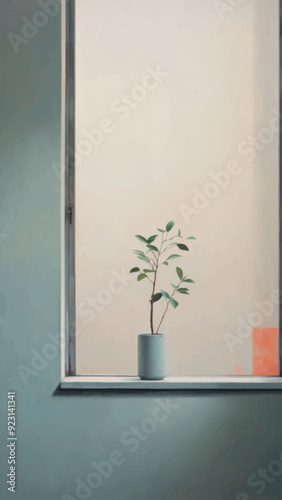 Minimalist window plant decor