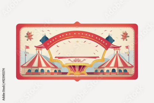 Vintage circus-themed ticket design
