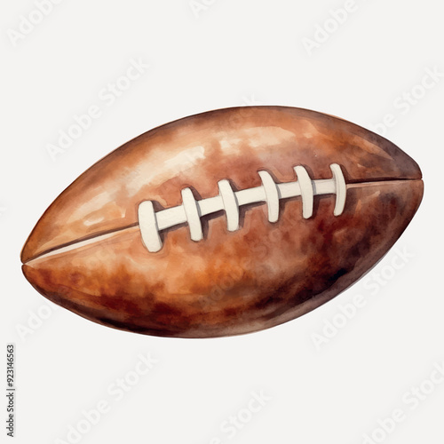 Vintage watercolor football illustration