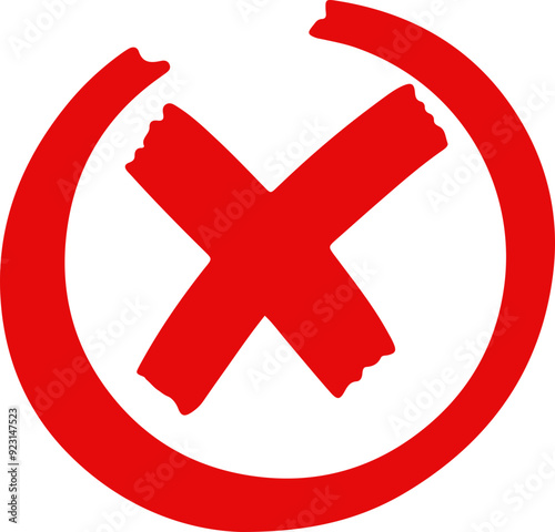 A bold, red "X" symbol on a white background, representing a mark of incorrectness, error, or rejection. The large, curved design of the "X" is eye-catching and conveys a strong visual message. 