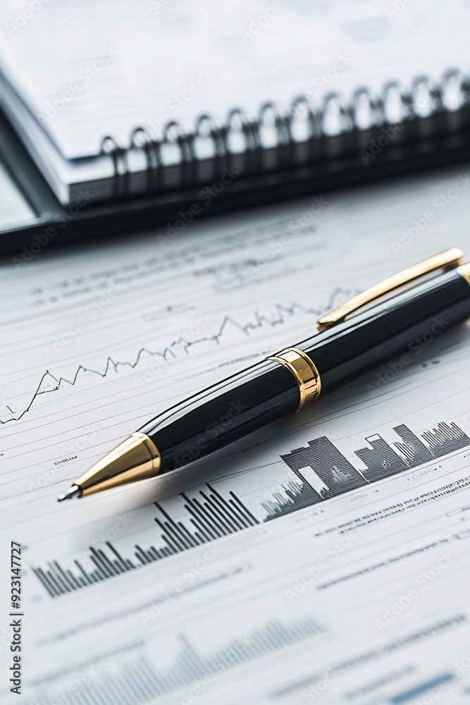 A close-up of a financial chart with bond prices and interest rates, accompanied by a pen and notepad, symbolizes the analysis and decision-making involved in bond investments. The composition is A close-up of a financial chart with bond prices and interest rates, accompanied by a pen and notepad, symbolizes the analysis and decision-making involved in bond investments. The composition is
