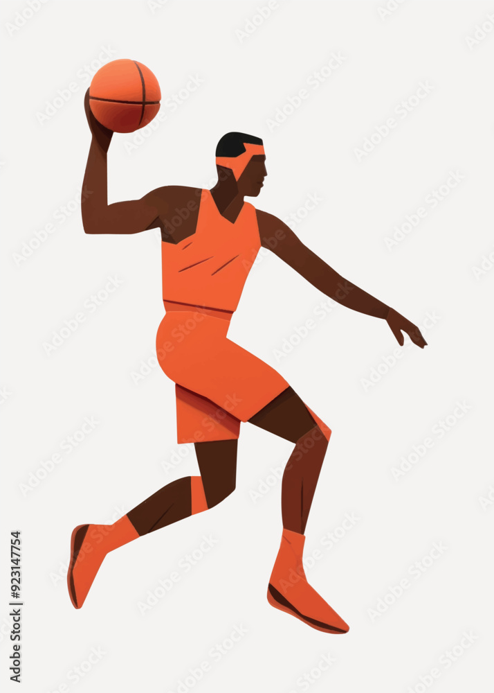Dynamic basketball player illustration Dynamic basketball player illustration