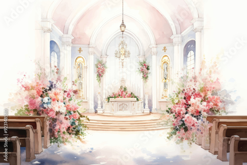 Flower altar architecture building.