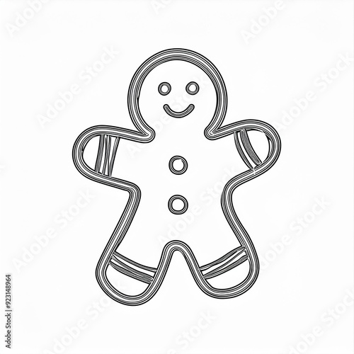 gingerbread man black icon isolated on white