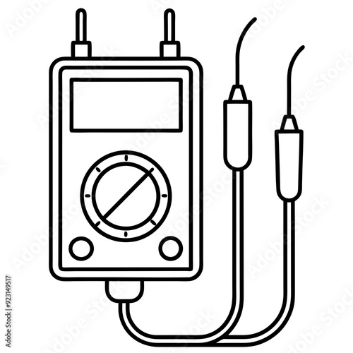multimeter with two leads and without pins on top 