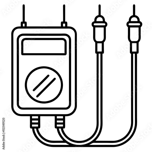 multimeter with two leads and without pins on top 