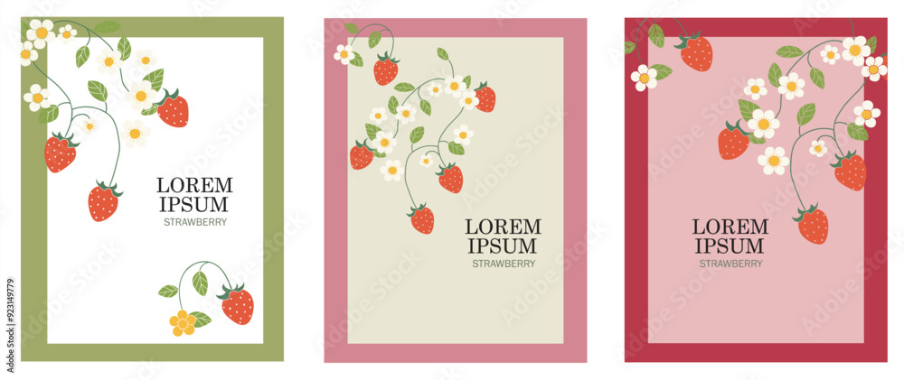 Strawberry templates for use in designing prints, banners, posters, and holiday cards. including online media as well Strawberry templates for use in designing prints, banners, posters, and holiday cards. including online media as well