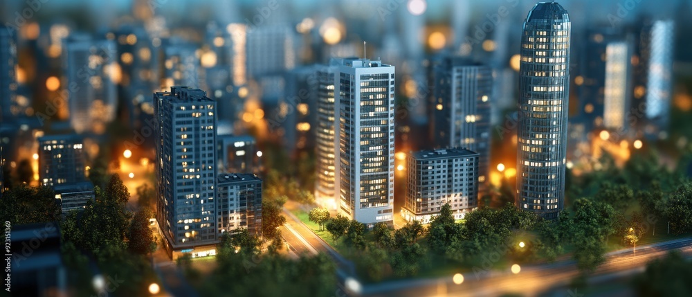 Futuristic Nighttime Cityscape with Enhanced Safety Measures in Detailed Model Futuristic Nighttime Cityscape with Enhanced Safety Measures in Detailed Model
