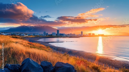 Summer solstice in Reykjavik, Iceland photo