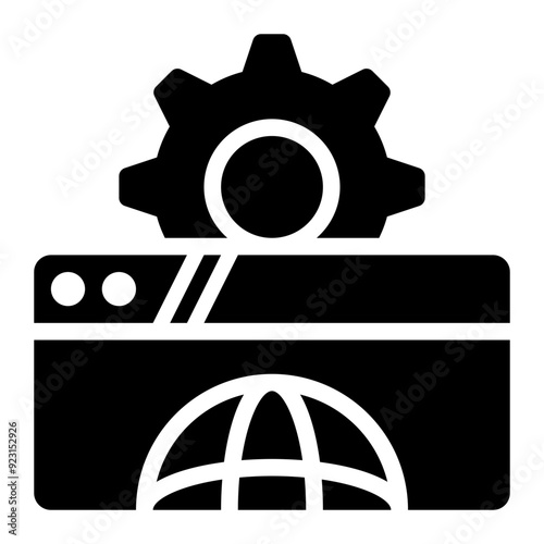 website, web, setting, setup, configuration, options, automation, preferences solid or glyph icon