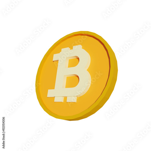 3d render bitcoin icon for cryptocurrency design