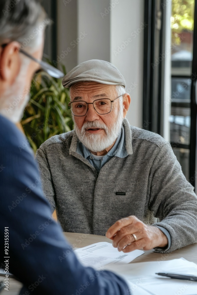 A veteran meeting with a support coordinator to discuss personalized assistance plans, Generative AI A veteran meeting with a support coordinator to discuss personalized assistance plans, Generative AI
