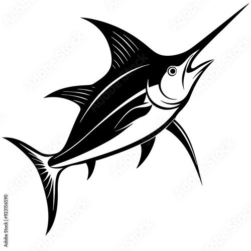 Marlin silhouette vector illustration