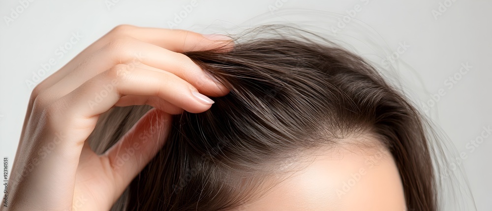 Naklejka premium A Comprehensive Infographic Providing Educational Insights on the Hormonal Changes and Factors Influencing Women s Hair Loss Thinning and Growth Includes Data Analysis