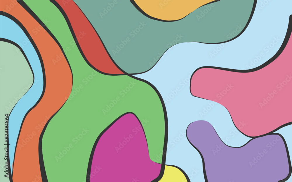 Colorful abstract art background. a combination of wave motifs and geometric shapes. It can be used for presentation backgrounds, social media, wallpapers, and posters. Colorful abstract art background. a combination of wave motifs and geometric shapes. It can be used for presentation backgrounds, social media, wallpapers, and posters.