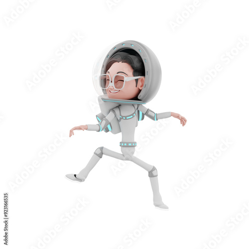 3d rendering of astronaut character illustration