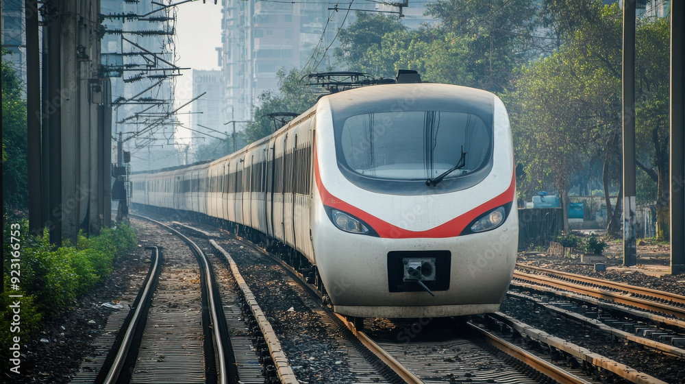 Naklejka premium Smart railway systems in India: Enhancing efficiency and safety,