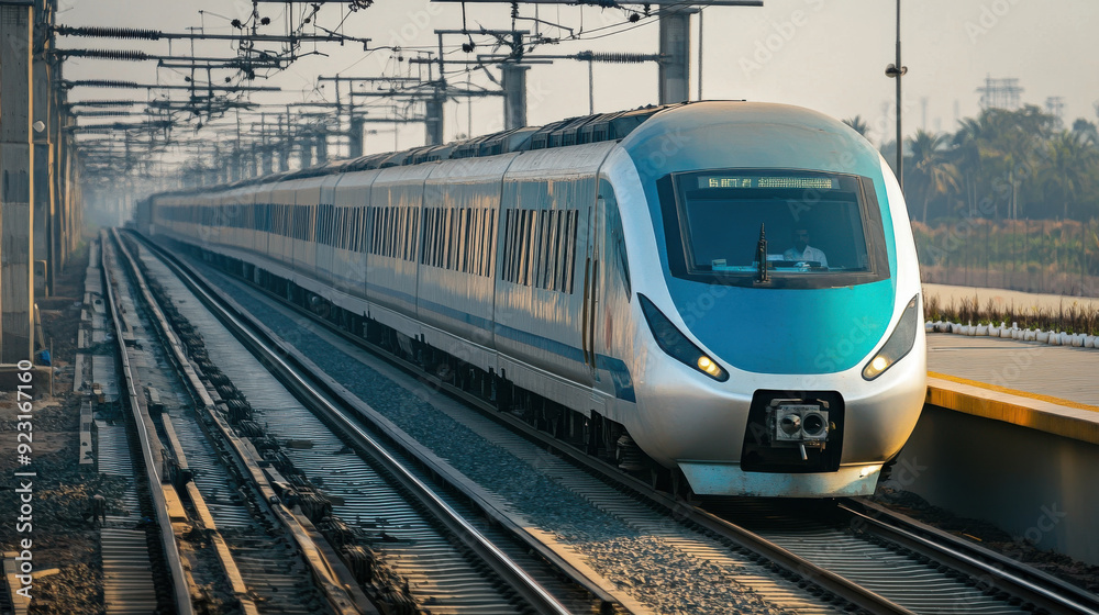 Fototapeta premium Smart railway systems in India: Enhancing efficiency and safety,