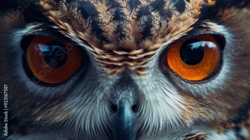 Close-up of an Owl's Intriguing Eyes photo