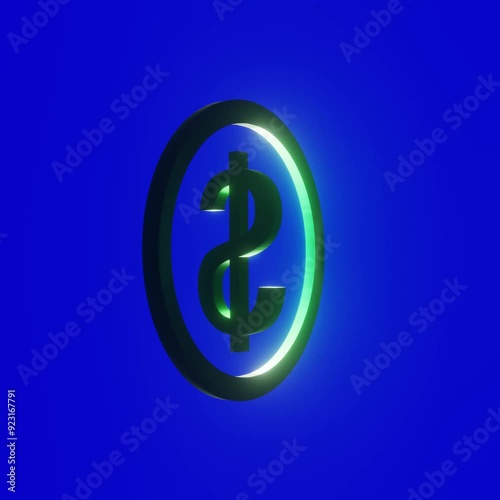 Animation video 3D logo Dollar photo