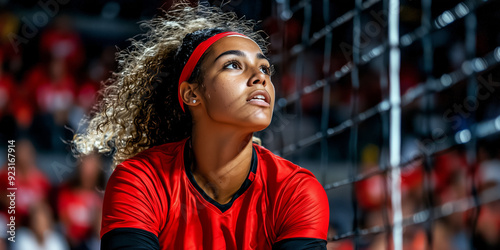 women's volleyball, close-up of the team member