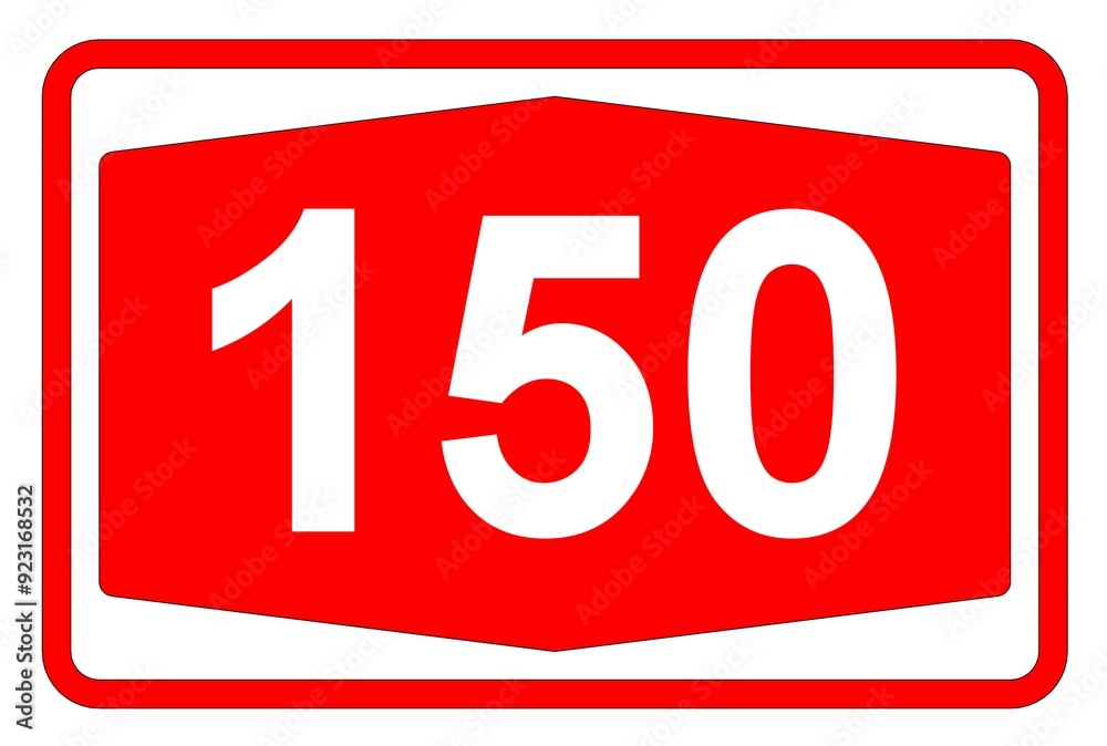 Illustration eines Autobahnschildes der Autobahn 150 in der Schweiz Illustration eines Autobahnschildes der Autobahn 150 in der Schweiz
