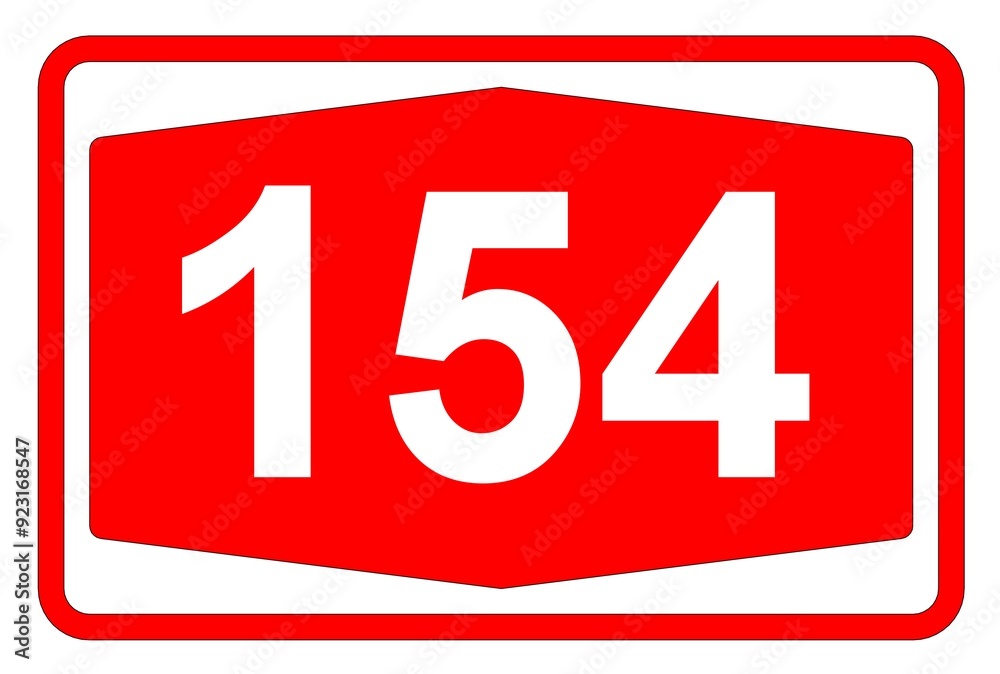 Illustration eines Autobahnschildes der Autobahn 154 in der Schweiz Illustration eines Autobahnschildes der Autobahn 154 in der Schweiz