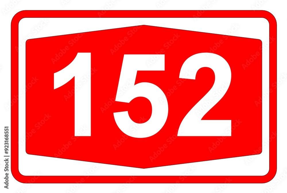Illustration eines Autobahnschildes der Autobahn 152 in der Schweiz Illustration eines Autobahnschildes der Autobahn 152 in der Schweiz