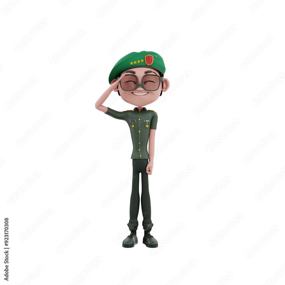 Fototapeta premium 3D character indonesian independence days illustration