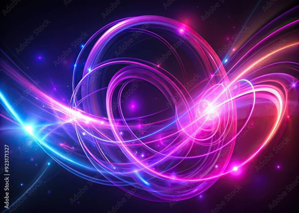 Vibrant purple and pink loop lighting effect swirls around a dark background, creating a mesmerizing, futuristic, and abstract atmosphere with dynamic curved lines and shapes. Vibrant purple and pink loop lighting effect swirls around a dark background, creating a mesmerizing, futuristic, and abstract atmosphere with dynamic curved lines and shapes.