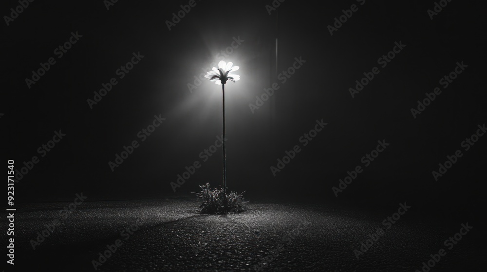 Naklejka premium Lonely Street Light in the Fog