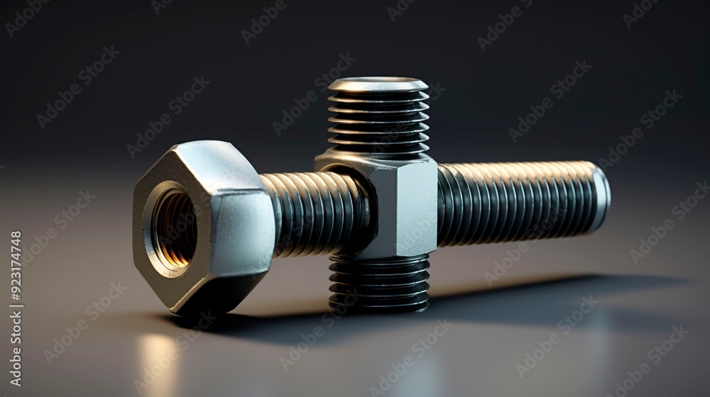 A photo of a bolt with a wing nut A photo of a bolt with a wing nut