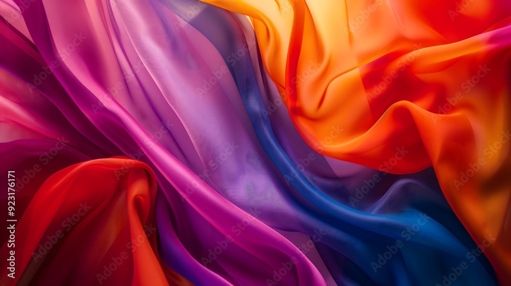 Obraz premium Close up of a colorful fabric with a blurry background.