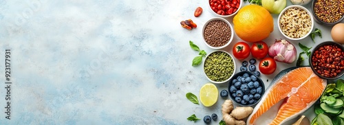 Banner of the role of nutrition in maintaining health with copyspace for custom design and messaging. A balanced diet and proper nutrition contribute to overall well being