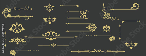 Classic ornament frame, vintage border illustration