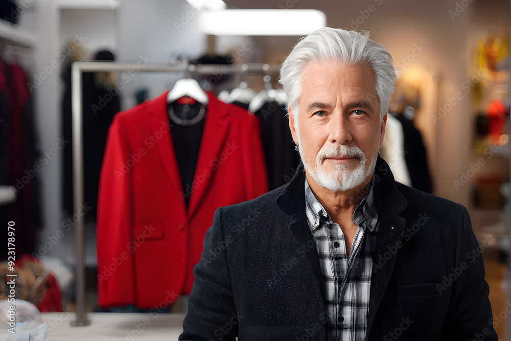 man in a suit and tie standing in front of a rack of clothes man in a suit and tie standing in front of a rack of clothes