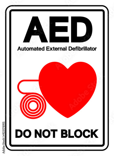 AED Automated External Defibrillator Do Not Block Symbol Sign, Vector Illustration, Isolate On White Background Label .EPS10