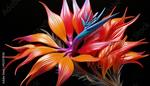 A bird of paradise flower with its striking appearance photo