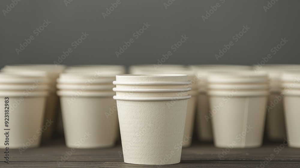 Biodegradable cup stacks emphasizing sustainability and eco-friendliness, suitable for environmentally conscious projects. Biodegradable cup stacks emphasizing sustainability and eco-friendliness, suitable for environmentally conscious projects.